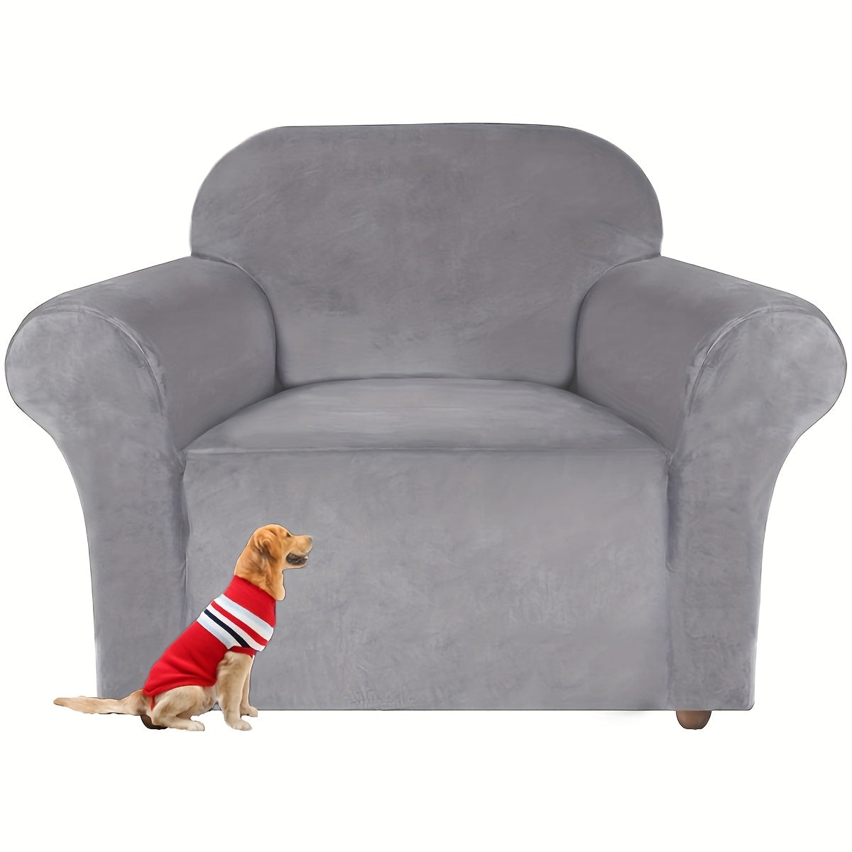 Housse de canapé épaisse extensible en velours à housses séparées, tissu de 200 à 250 g/m² Image