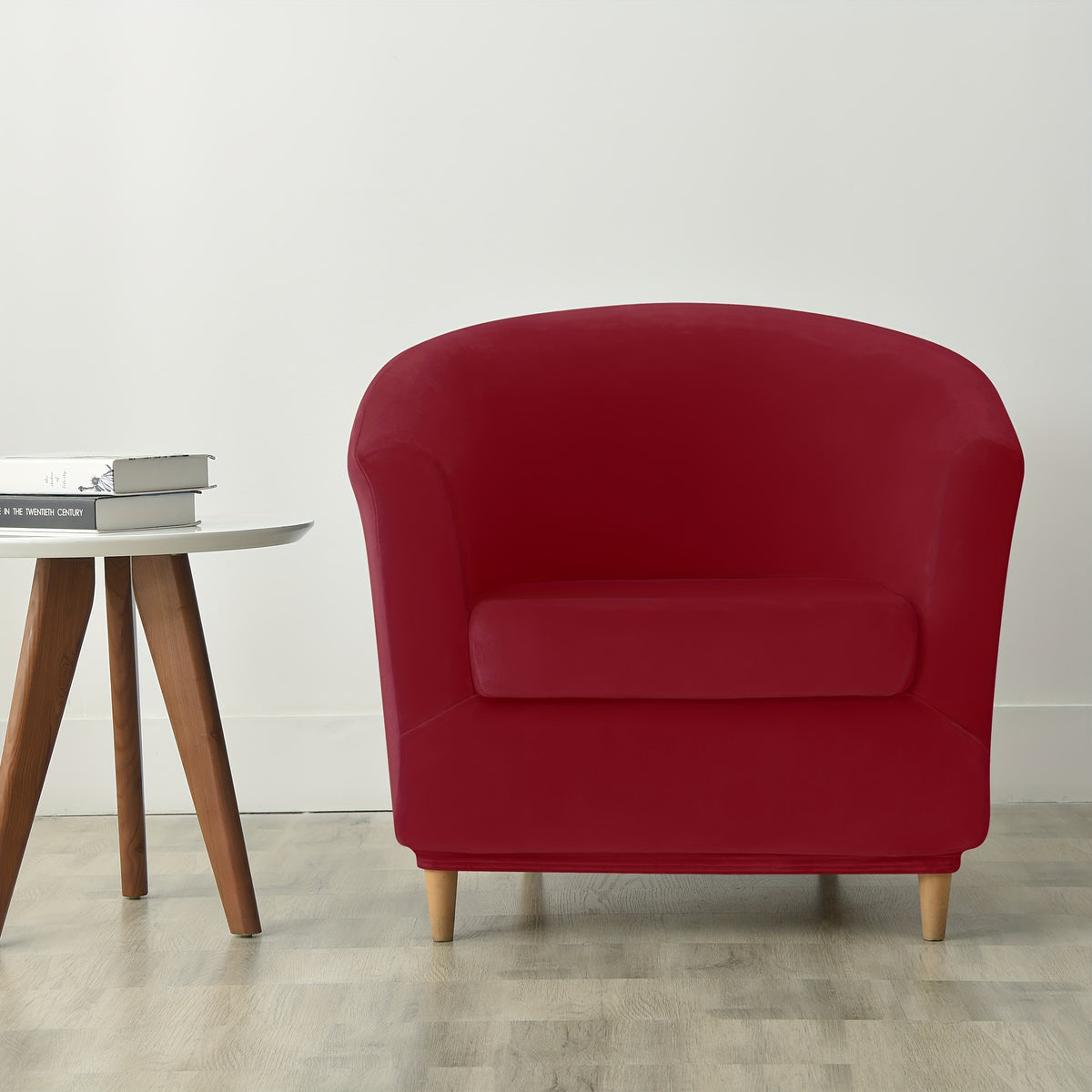 Housse de canapé extensible en velours à housses séparées pour fauteuil, détail de l'ourlet