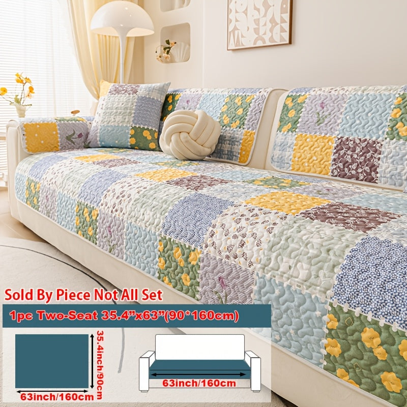 Housse de canapé en peluche matelassée à motif fleuri antidérapante, compatible fauteuil, canapé deux places, canapé trois places