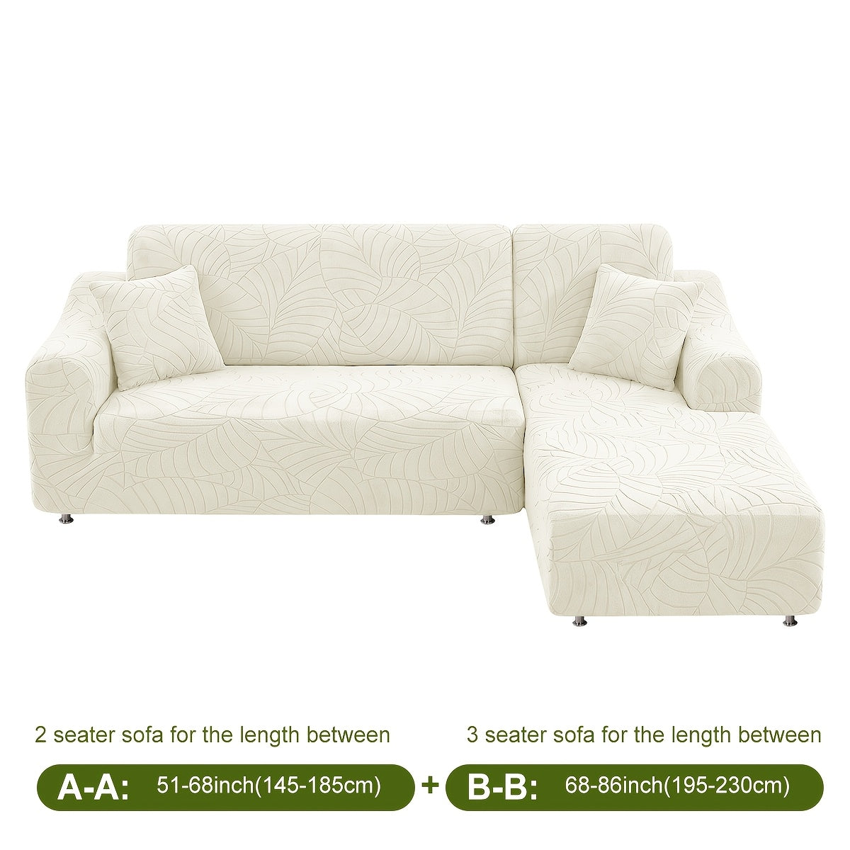Housse de canapé extensible en polaire jacquard à motif feuillage