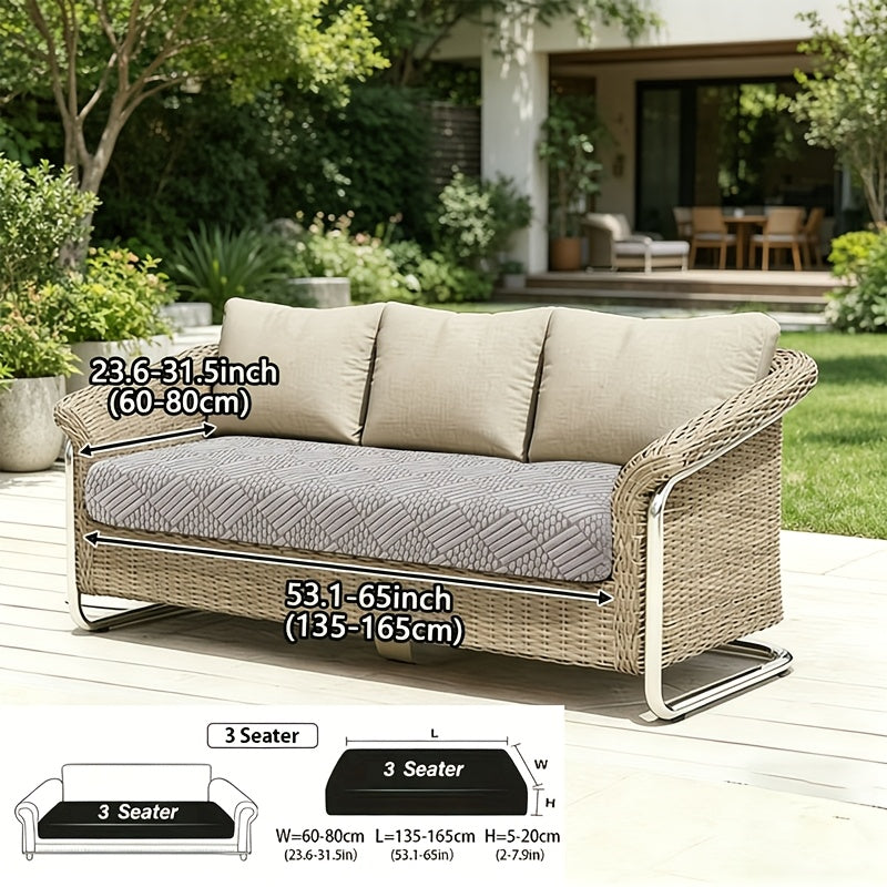 Housse de canapé extensible en polaire jacquard à housses séparées, vue d'ensemble