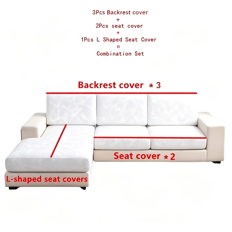 Housse de canapé extensible en velours côtelé jacquard antidérapante, gros plan sur le tissu