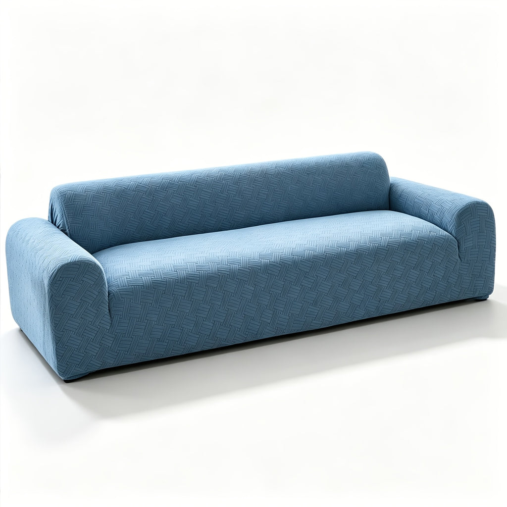 Housse de canapé extensible en polaire jacquard à rayures, tissu de 180 à 200 g/m²