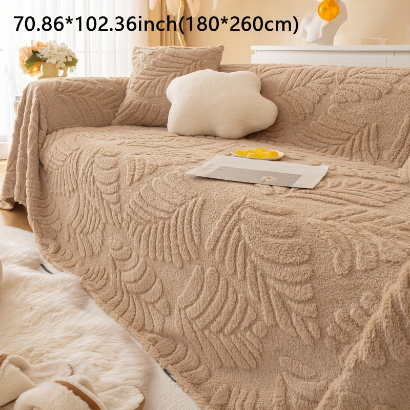 Housse de canapé épaisse en velours jacquard antidérapante, détail de la finition