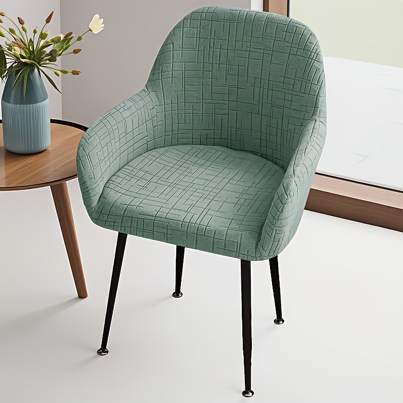 Housse de chaise extensible en polaire jacquard, vue d'ensemble
