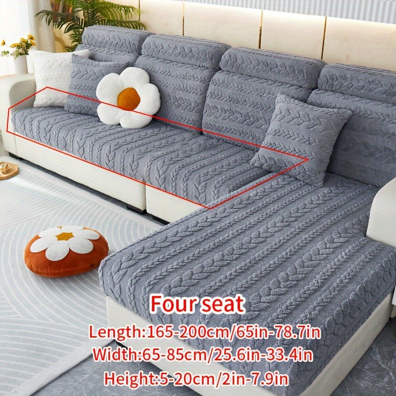 Housse de canapé extensible en velours jacquard antidérapante à housses, autre coloris