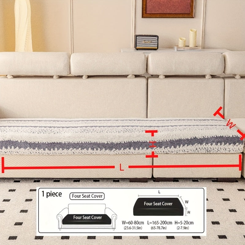 Housse de canapé extensible en velours antidérapante d'esprit vintage, housse posée