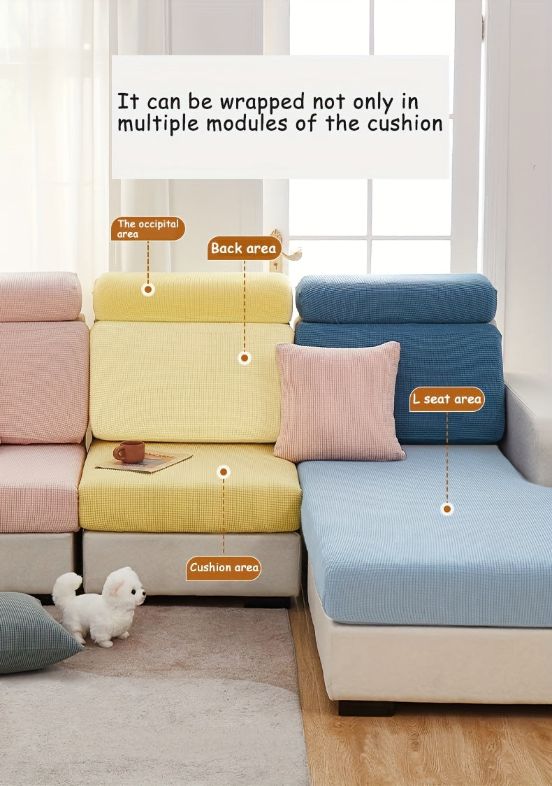 Housse de canapé épaisse extensible en polaire jacquard à housses séparées, autre coloris