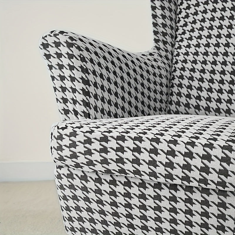 Housse de canapé extensible en polaire jacquard à housses séparées, détail de la finition