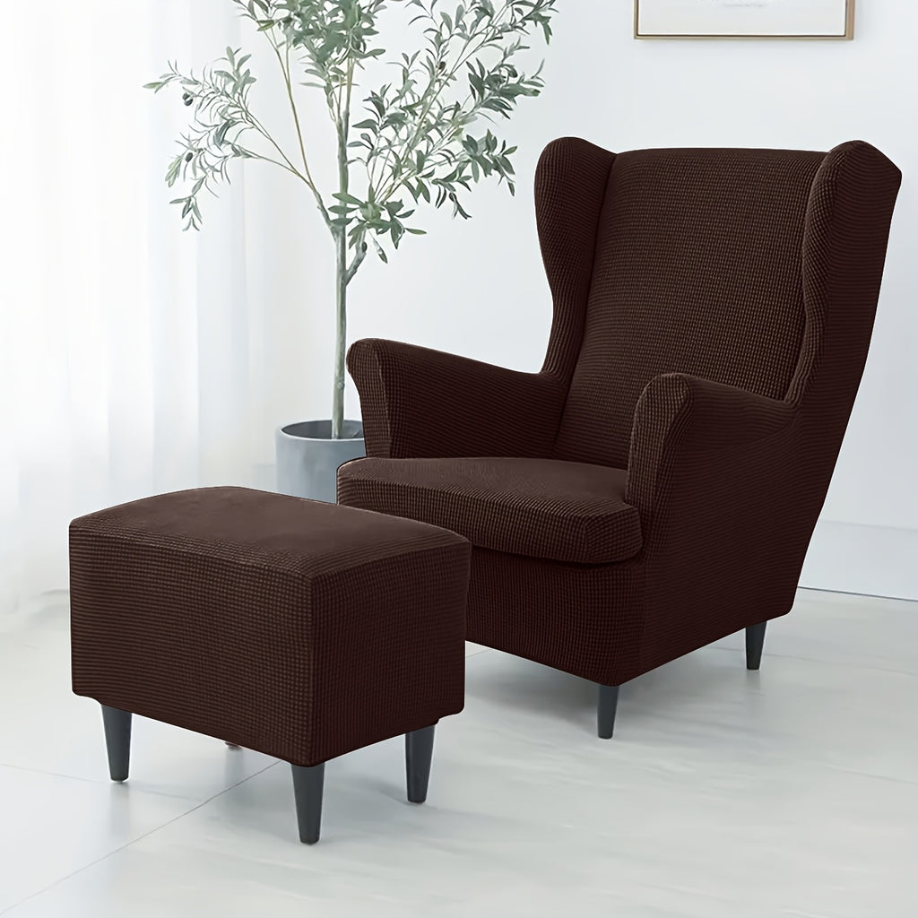 Housse de fauteuil extensible en polaire jacquard pour fauteuil, détail de la finition