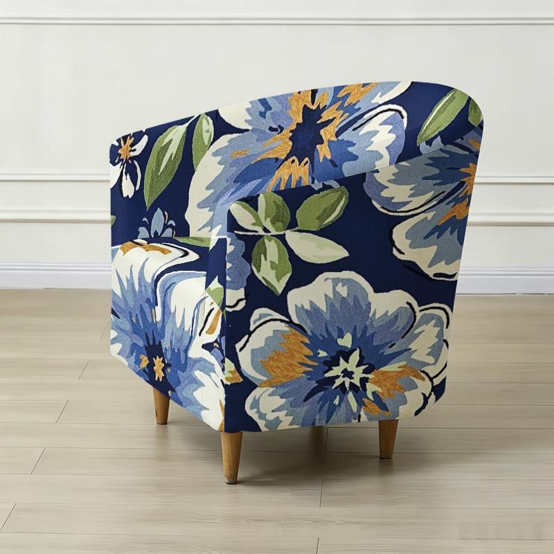 Housse de canapé légère extensible en fibre de lait matelassée à motif fleuri, vue d'ensemble