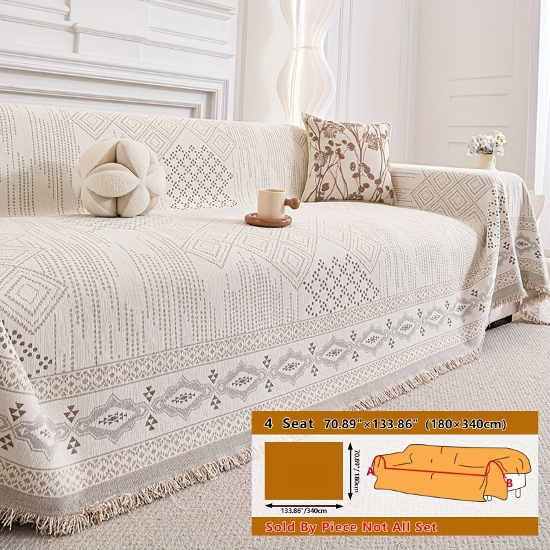 Housse de canapé, gros plan sur le tissu