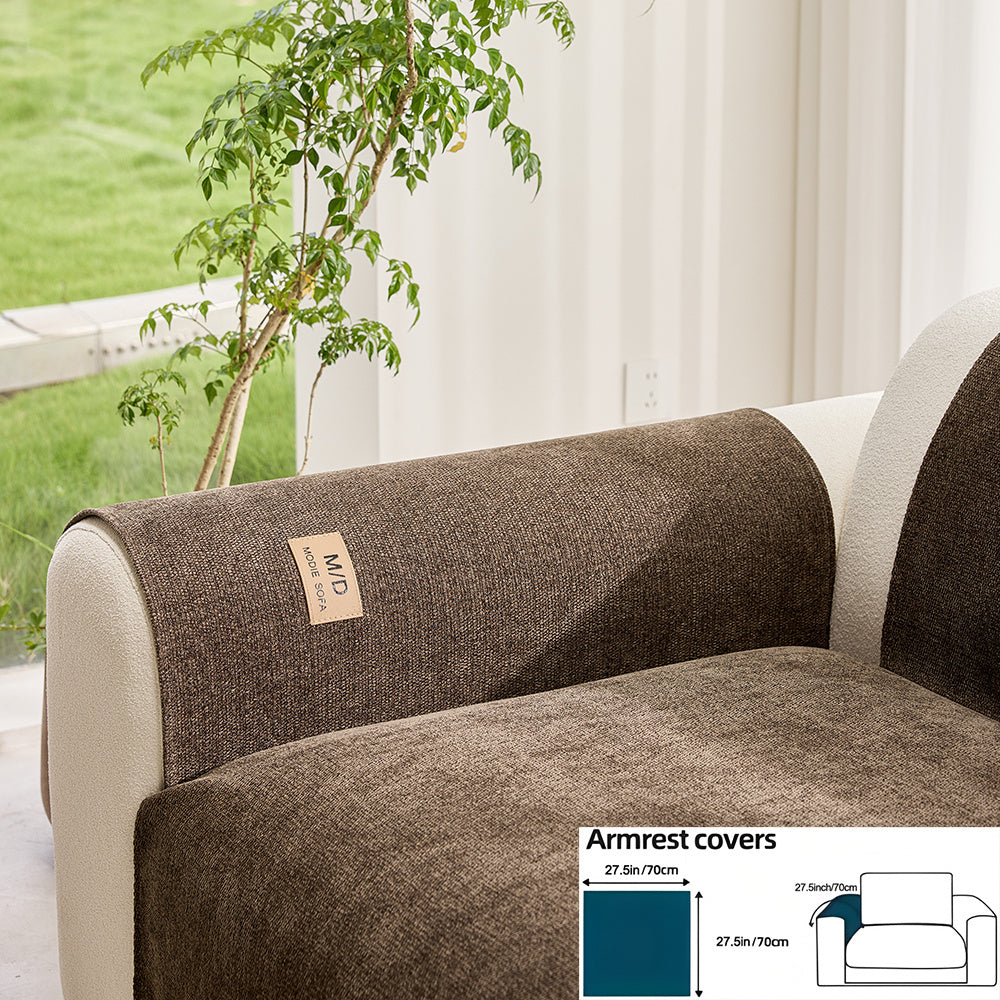 Housse de coussin épaisse en chenille en fils teints antidérapante à housses, mise en situation