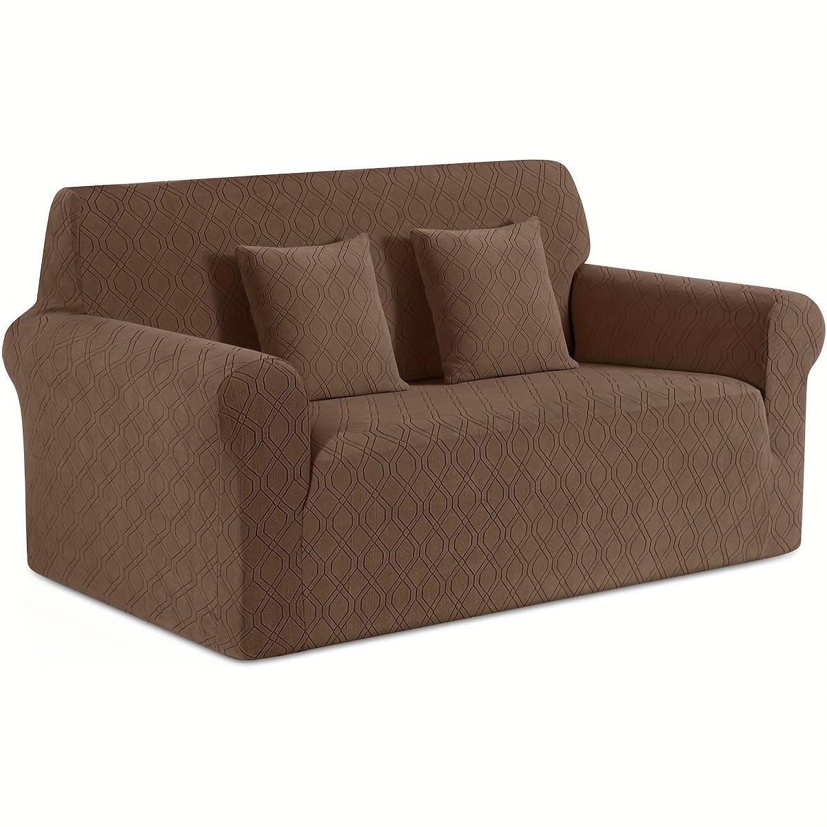 Housse de canapé épaisse extensible en polaire jacquard à housses séparées, visuel produit