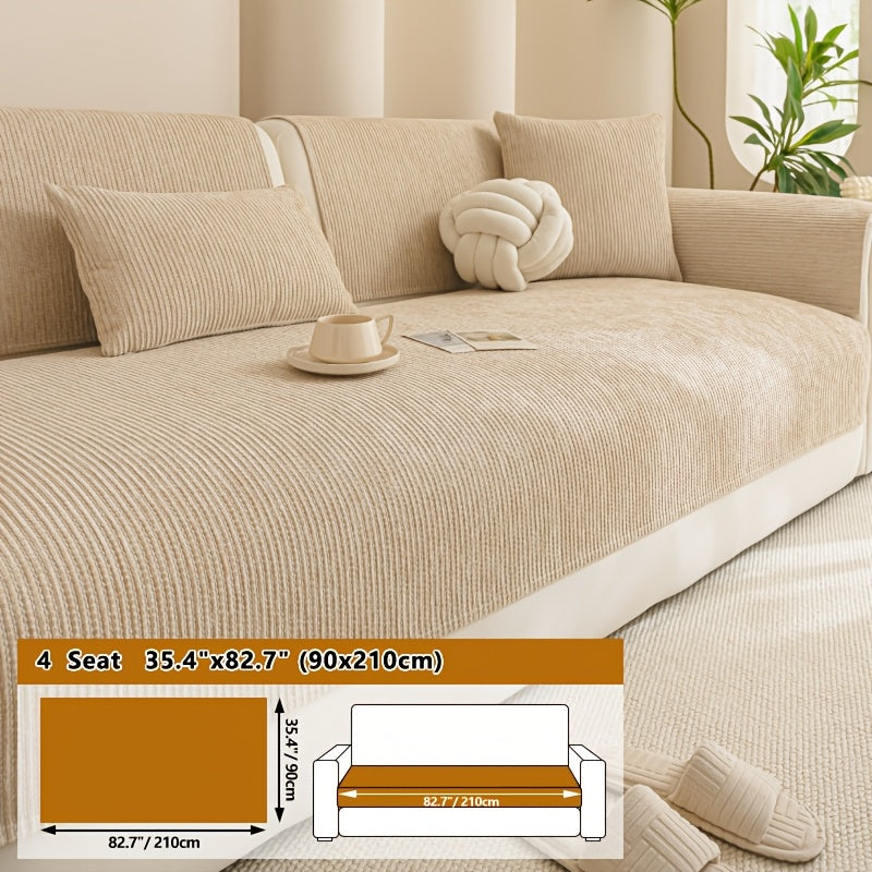 Housse de coussin en chenille en fils teints, vue d'ensemble