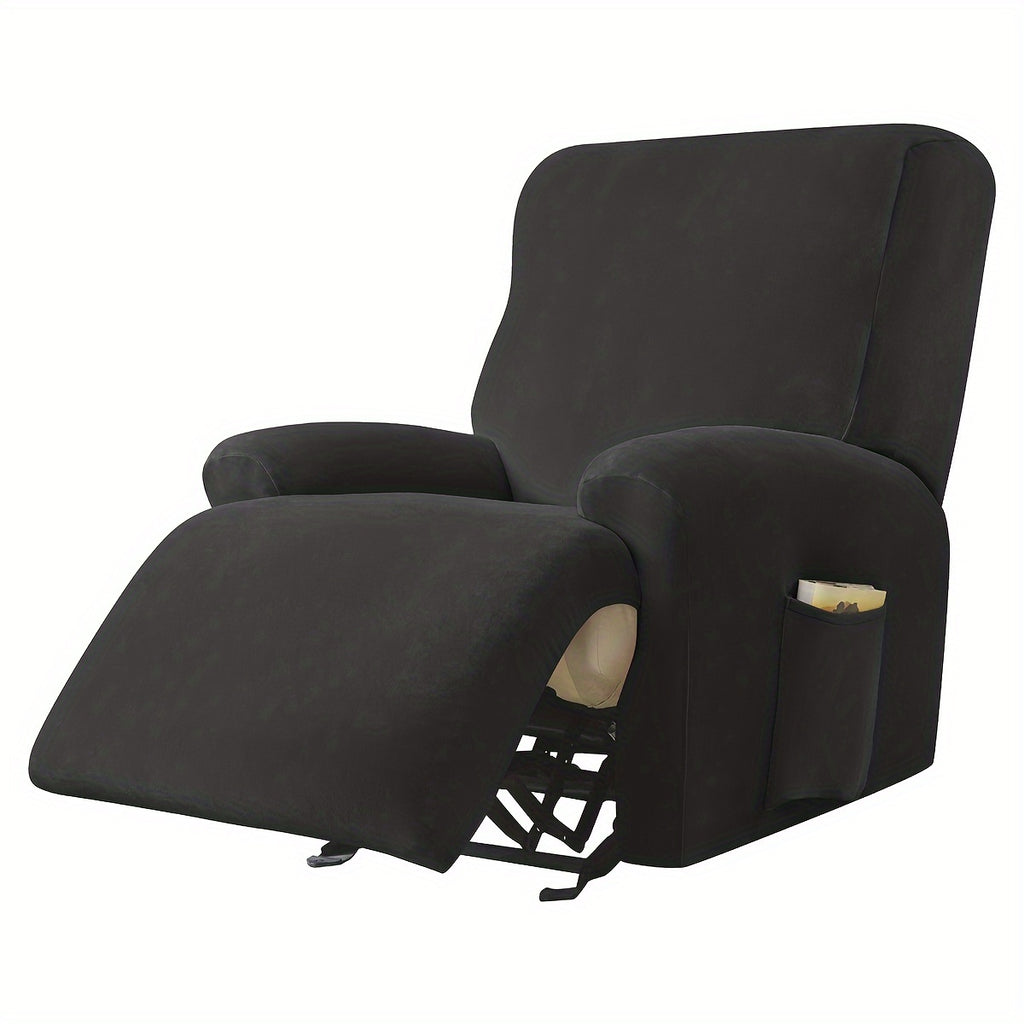 Housse de canapé extensible en velours à housses séparées pour fauteuil, vue d'ensemble