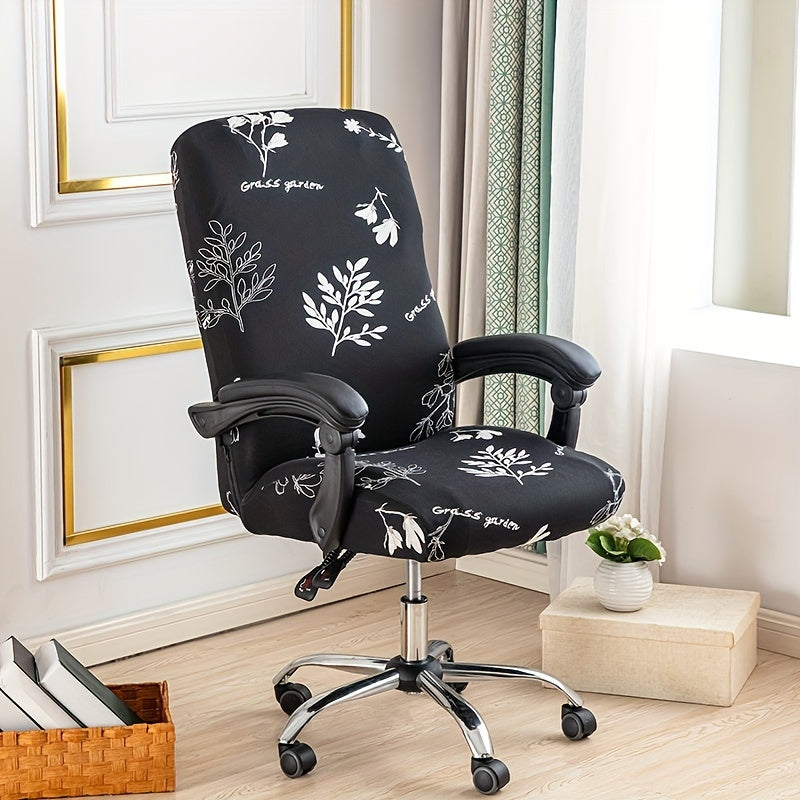 Housse de chaise extensible en polyester à fermeture éclair, vue de dos