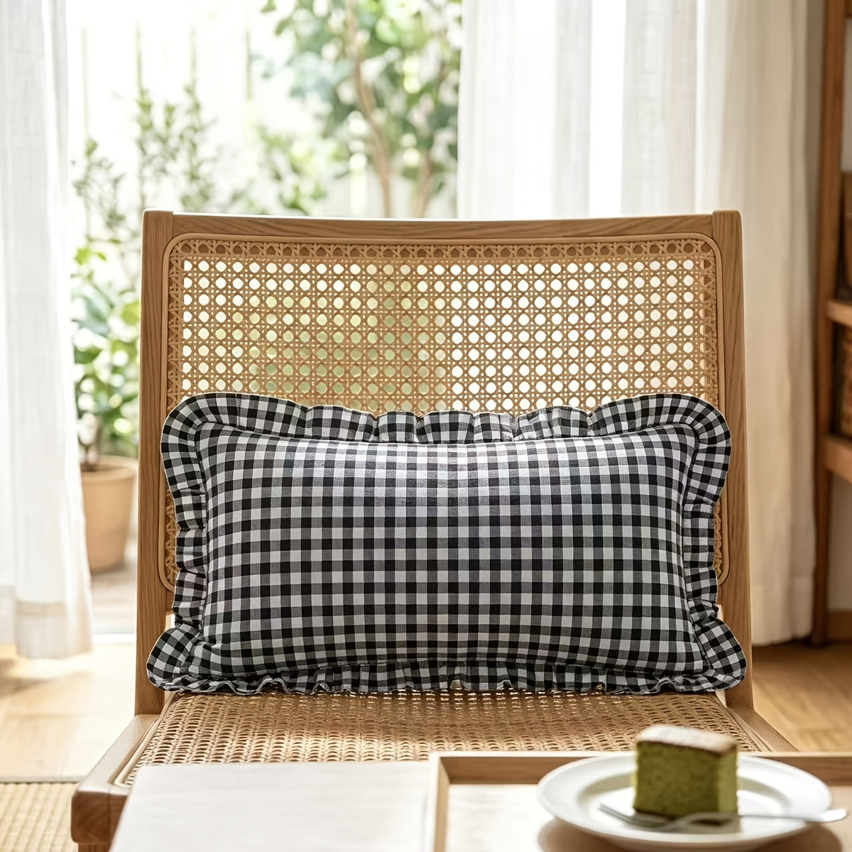 Housse de coussin en coton en fils teints, autre coloris