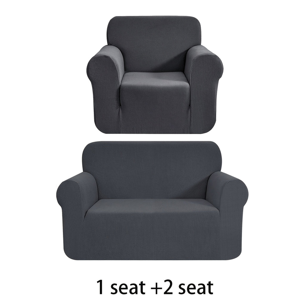 Housse de canapé extensible en polaire jacquard anti-griffes, tissu de 180 à 200 g/m²