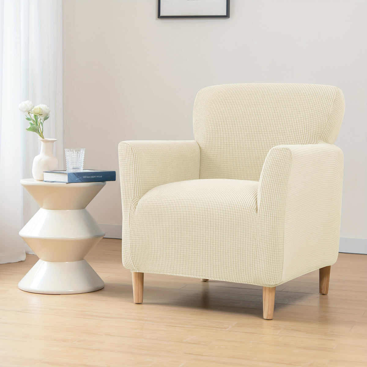 Housse de canapé extensible en velours côtelé pour fauteuil