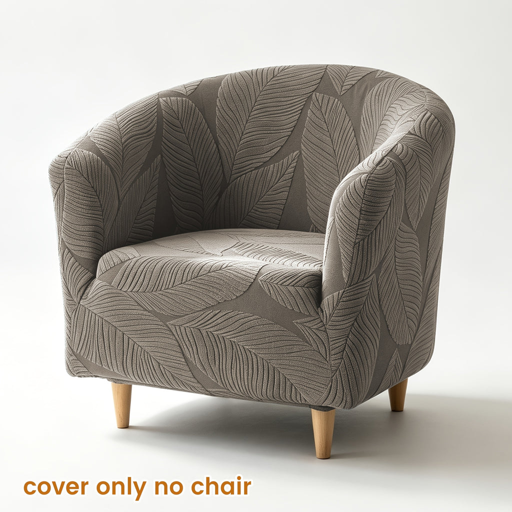 Housse de canapé extensible en polaire jacquard à motif feuillage, tissu de 160 à 180 g/m²