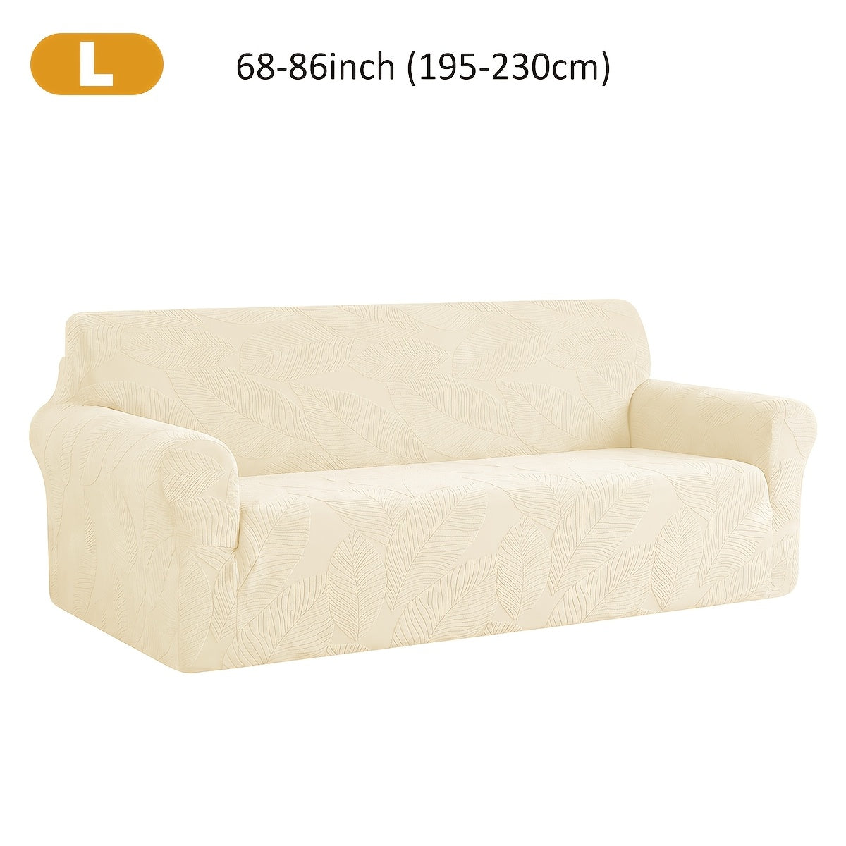 Housse de canapé extensible en polaire jacquard à motif feuillage