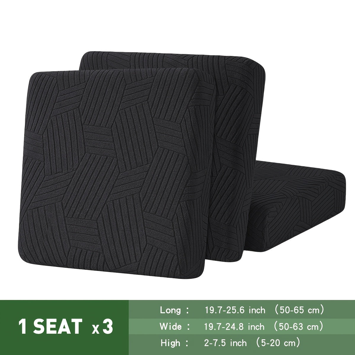 Housse de canapé extensible en polaire jacquard à motif géométrique, mise en situation