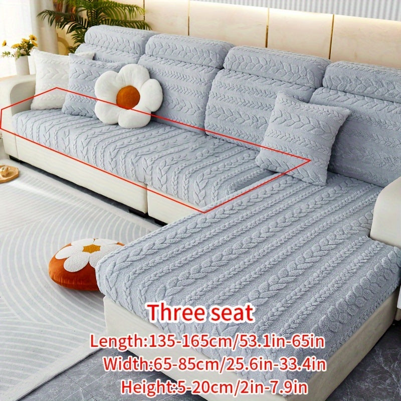 Housse de canapé extensible en velours jacquard antidérapante à housses, vue de dos
