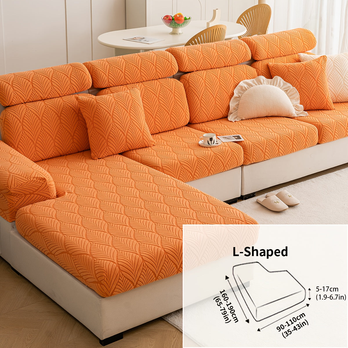 Housse de canapé extensible en polaire à housses séparées, gros plan sur le tissu