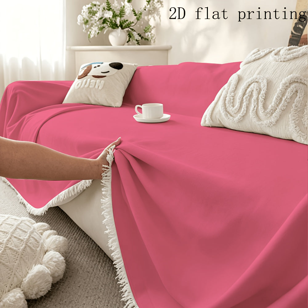 Housse de canapé en polyester imprimée à motif fleuri d'esprit bohème, mise en situation