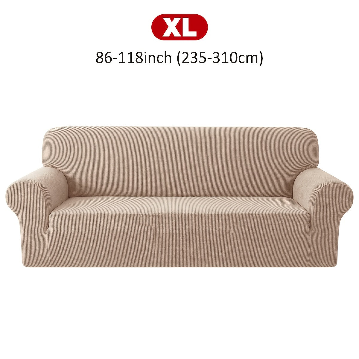 Housse de canapé extensible en velours côtelé jacquard à maille gaufrée, détail de la finition