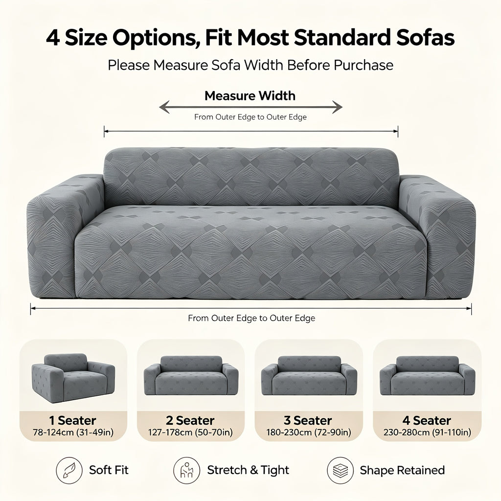 Housse de canapé extensible en polaire jacquard anti-griffes, visuel produit