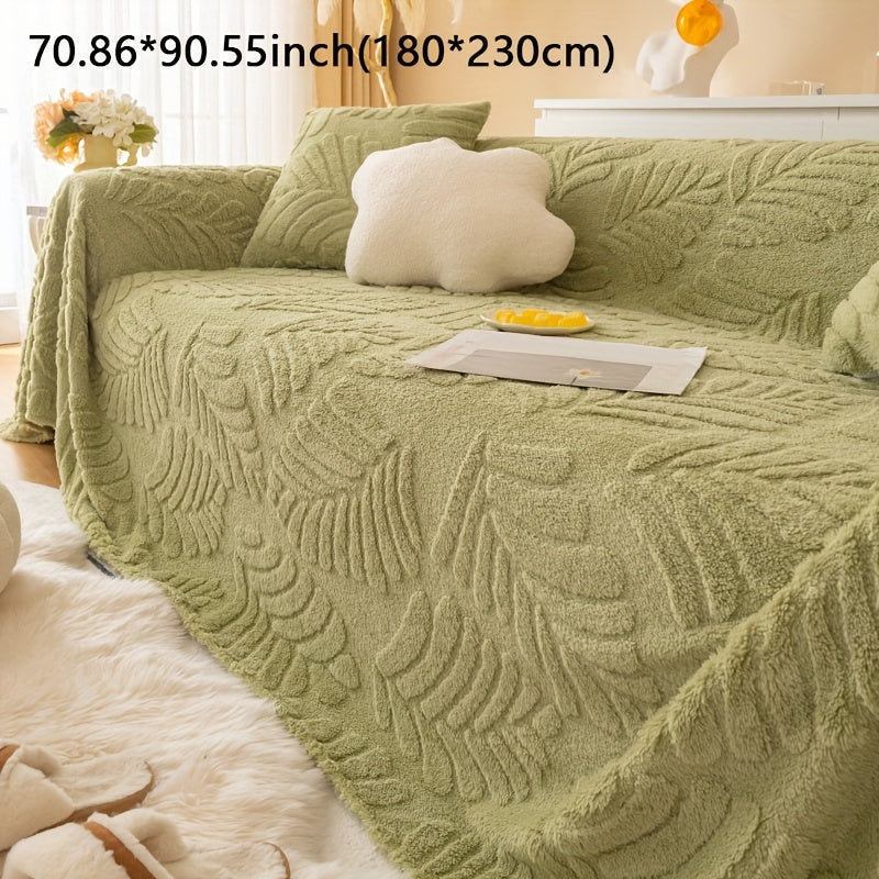 Housse de canapé épaisse en velours jacquard antidérapante, vue d'ensemble