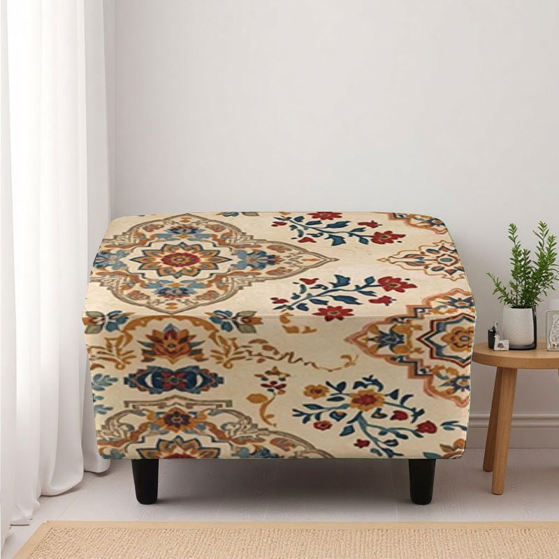 Housse de canapé extensible en fibre de lait imprimée à motif fleuri, compatible fauteuil