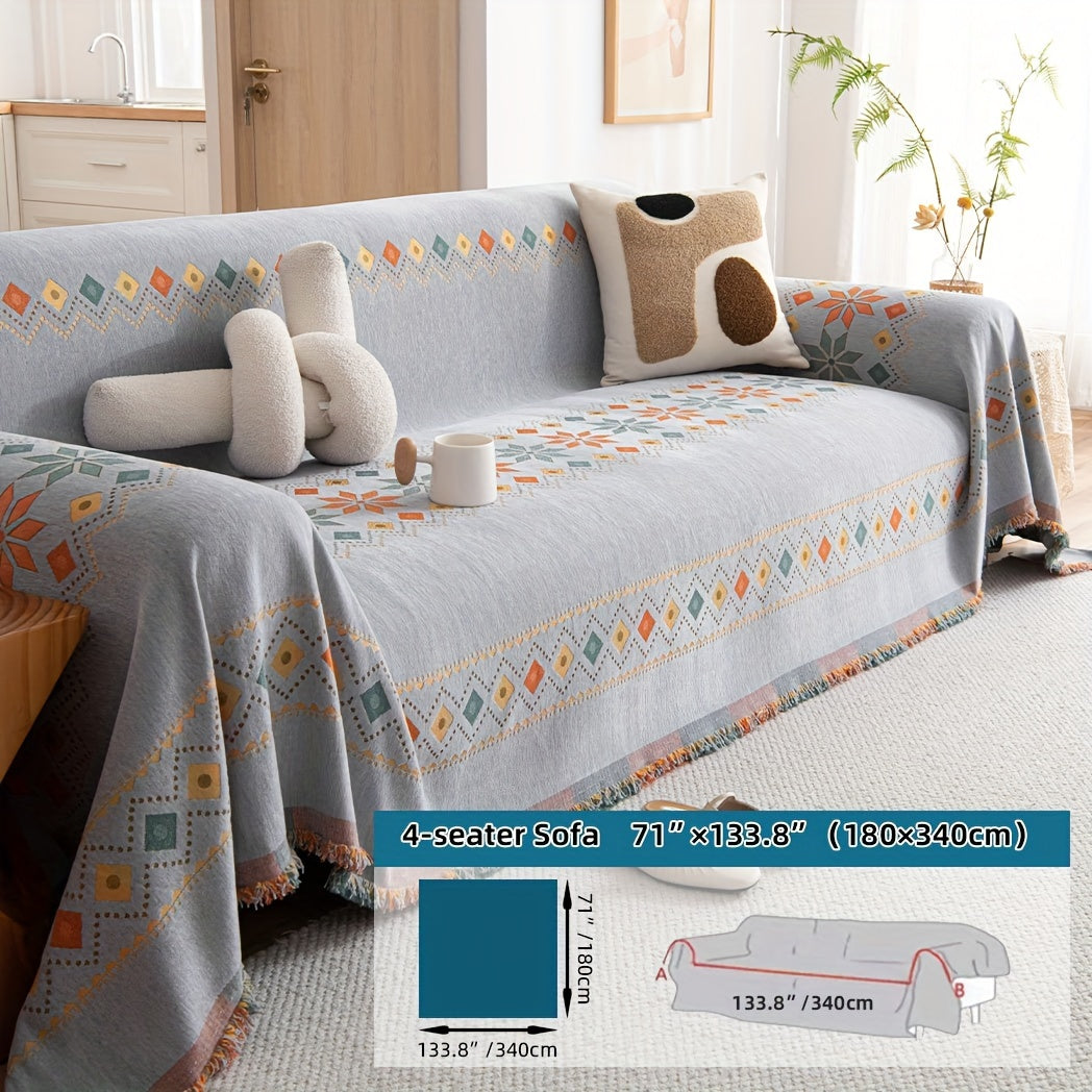 Housse de canapé en chenille, 5 coloris, gros plan sur le tissu