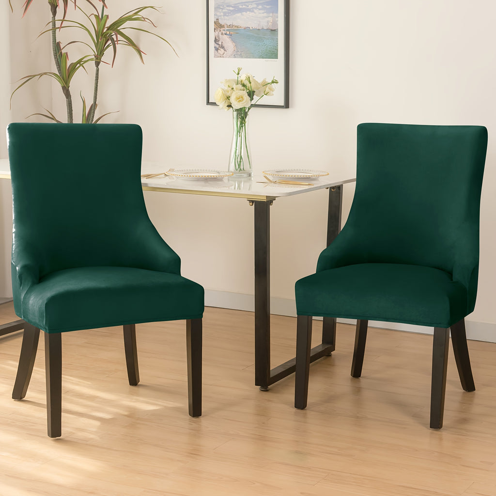 Housse de fauteuil extensible en velours, gros plan sur le tissu