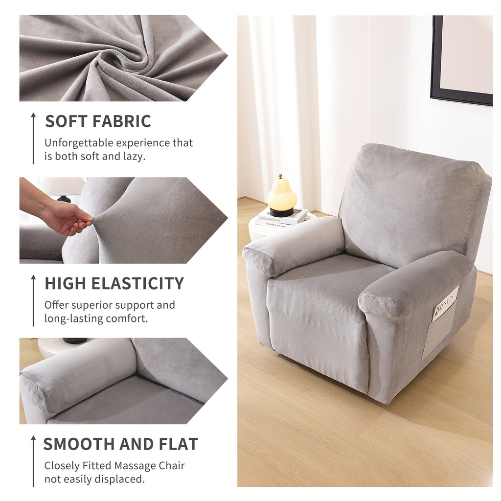 Housse de canapé extensible en velours à housses séparées, vue d'ensemble
