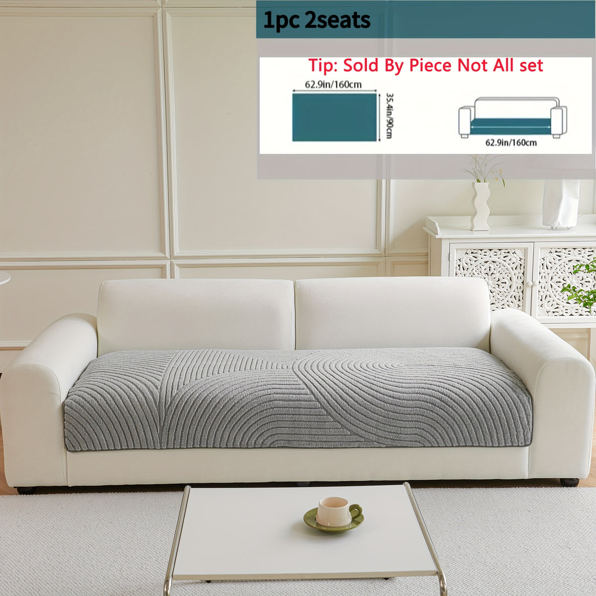 Housse de canapé en velours jacquard antidérapante d'esprit bohème, autre coloris