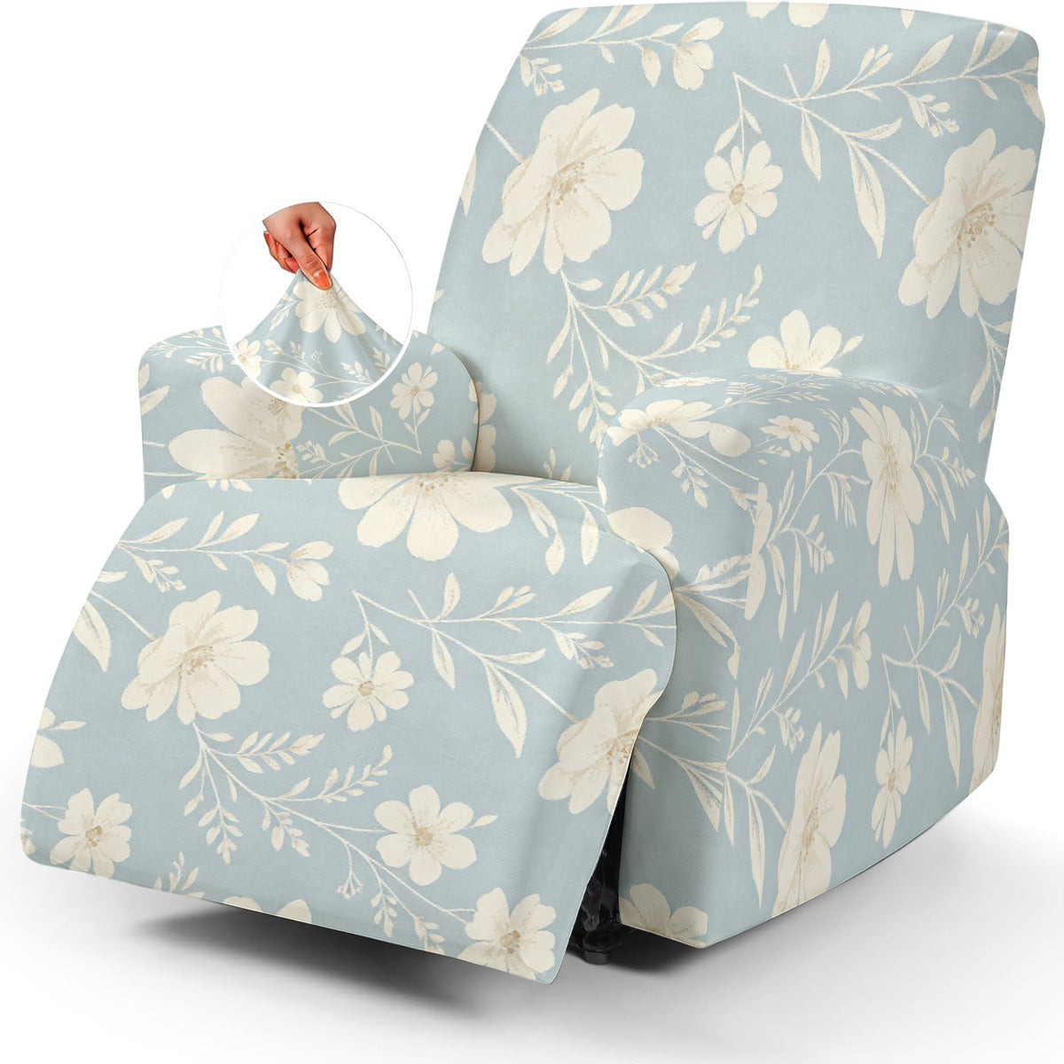 Housse de canapé extensible en fibre de lait imprimée à motif fleuri au rendu Image