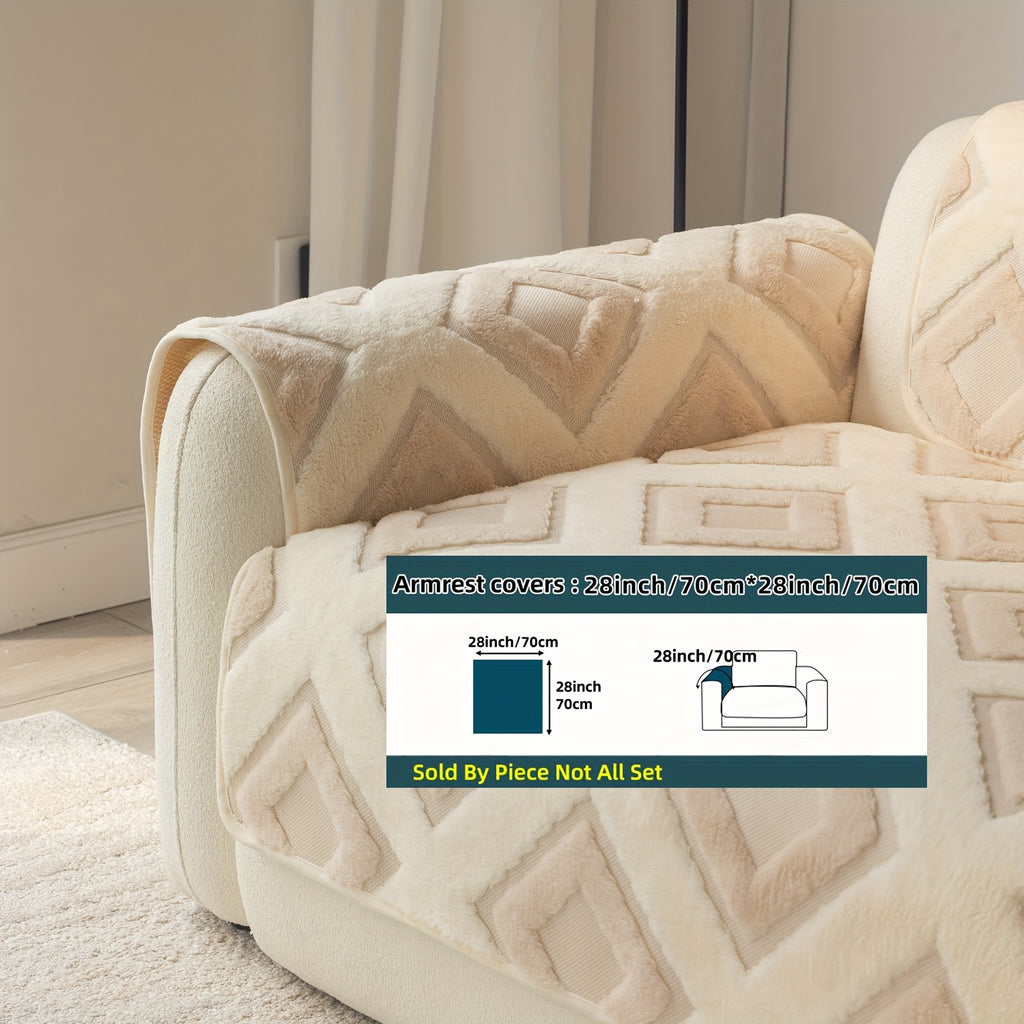 Housse de coussin en velours matelassée antidérapante à housses séparées, vue d'ensemble