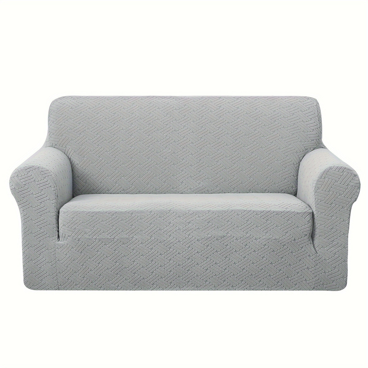 Housse de canapé épaisse extensible en polaire jacquard antidérapante, détail de la finition