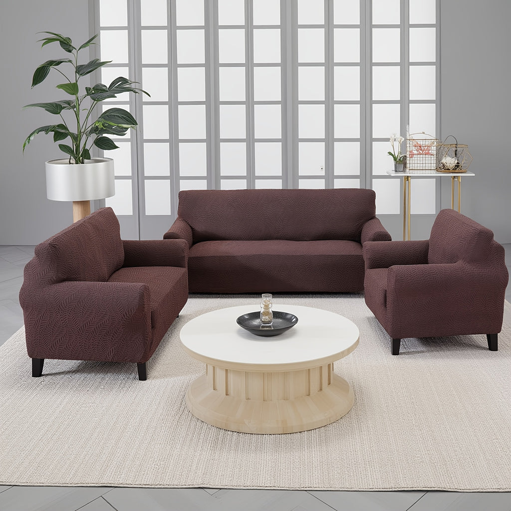 Housse de canapé extensible en polaire jacquard, housse posée