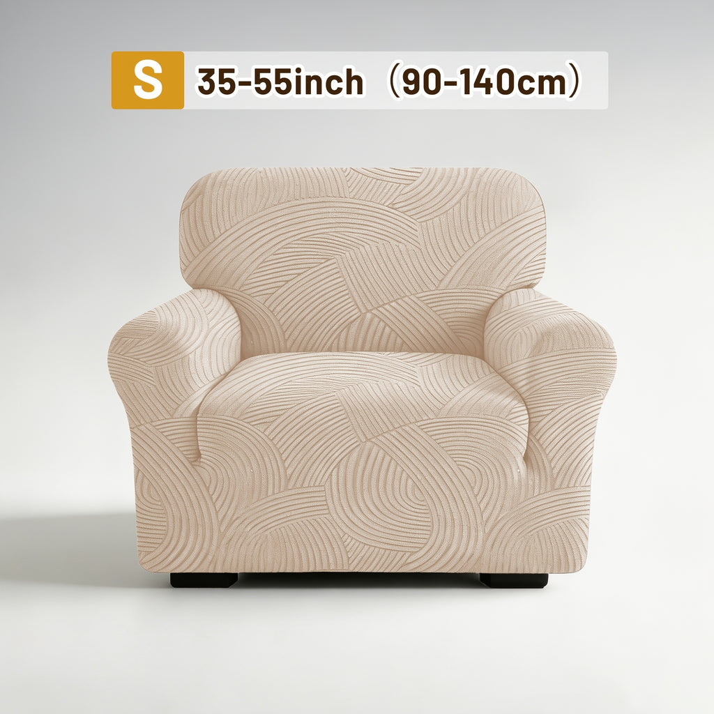 Housse de canapé extensible en polaire jacquard à motif géométrique