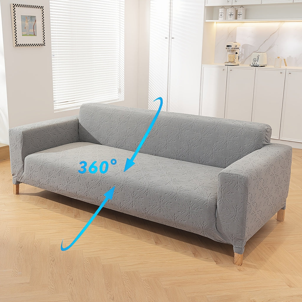 Housse de canapé épaisse extensible en polaire jacquard, visuel produit