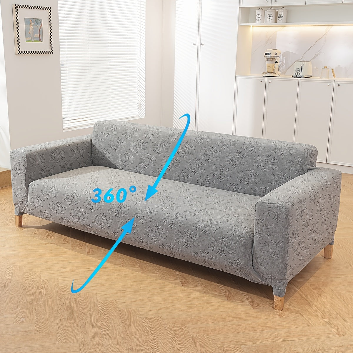 Housse de canapé épaisse extensible en polaire jacquard, visuel produit