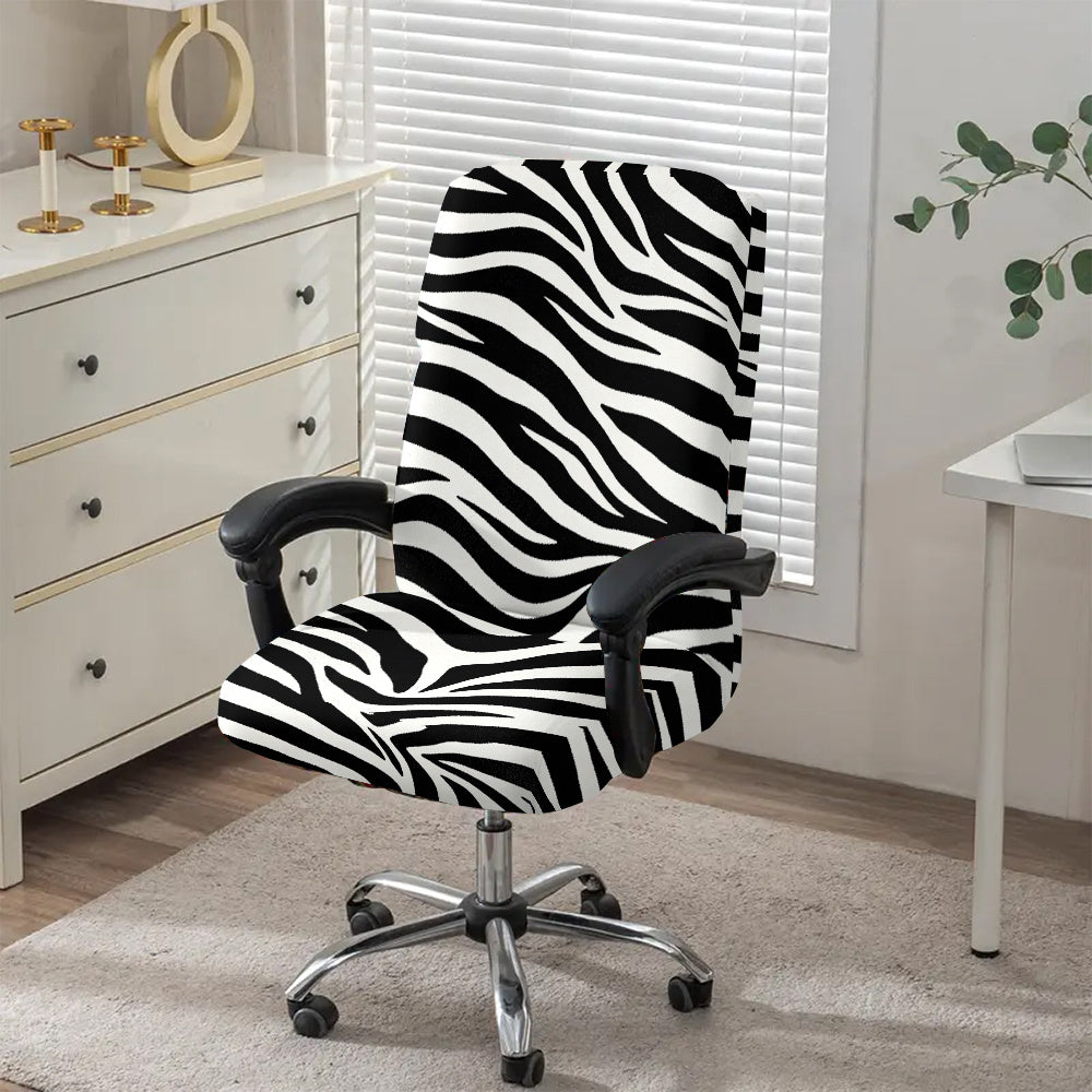 Housse de canapé extensible en fibre de lait matelassée à motif zébré