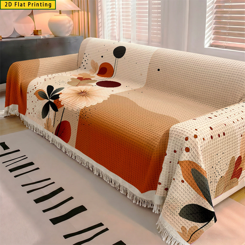 Housse de coussin épaisse en polyester imprimée à motif fleuri