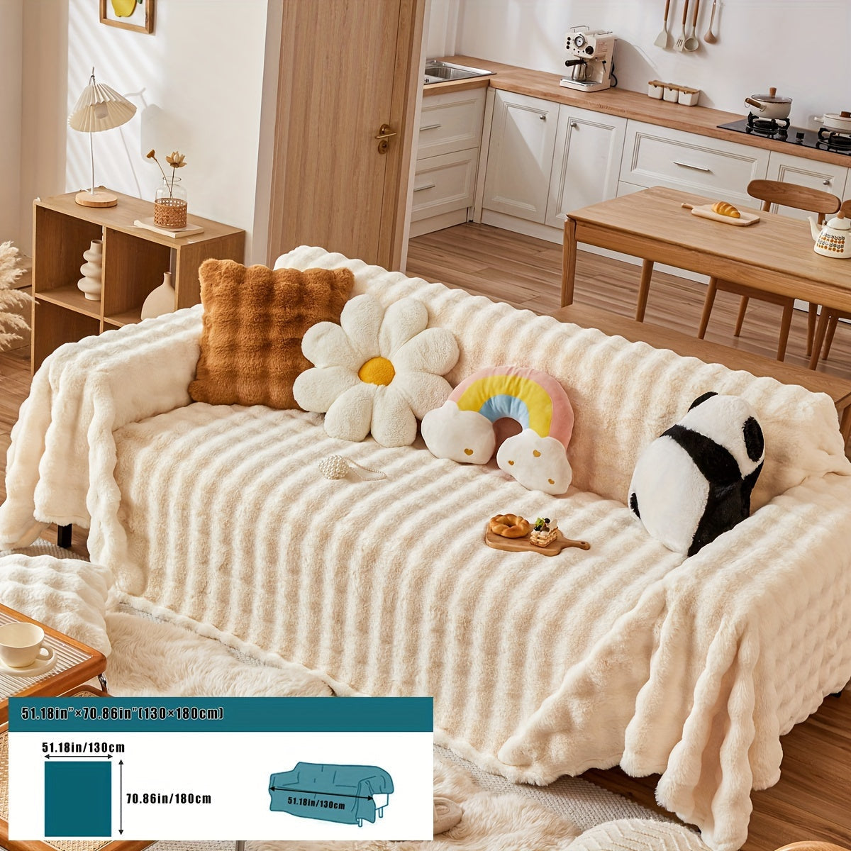 Housse de canapé en peluche, 8 coloris, visuel produit