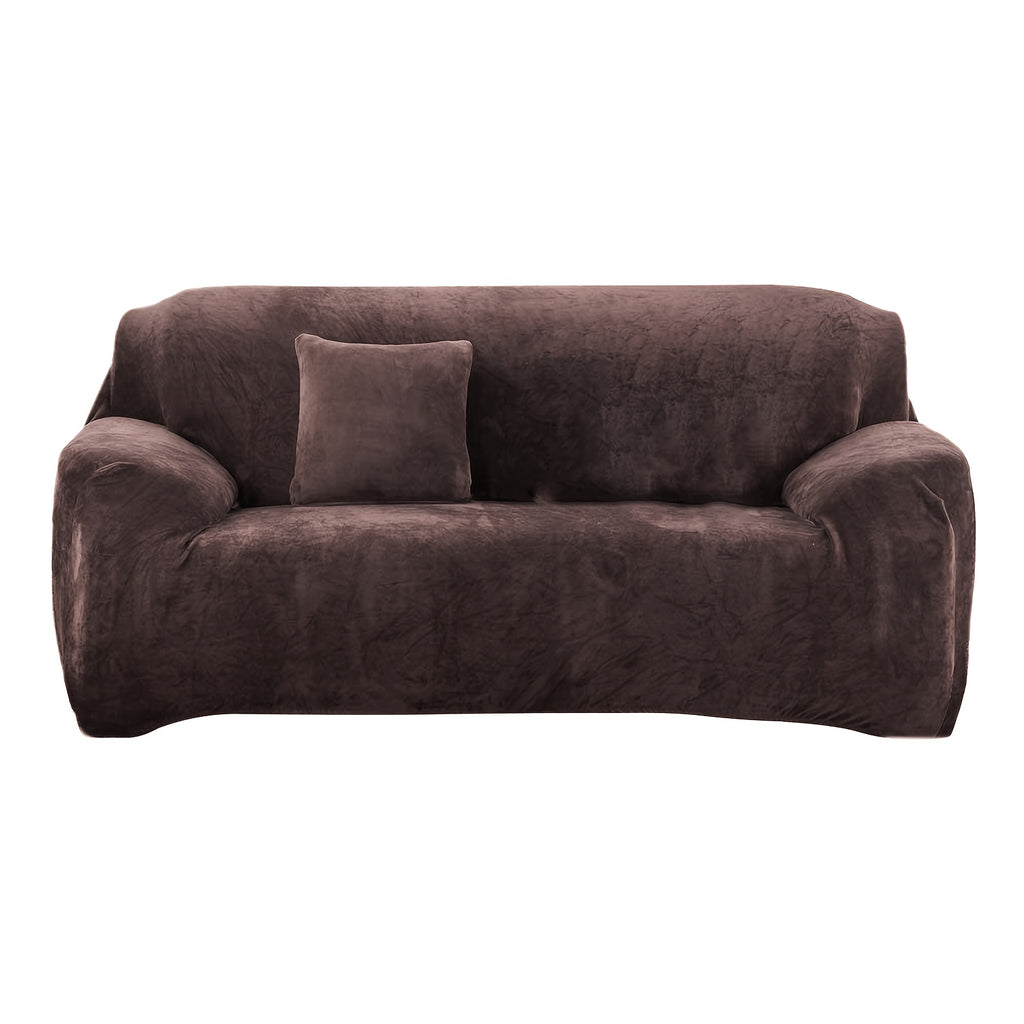 Housse de canapé épaisse extensible en peluche, housse posée