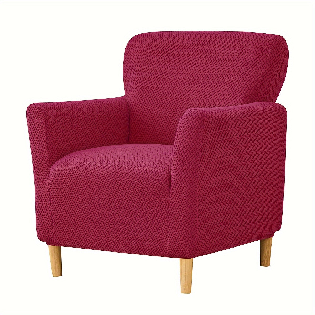 Housse de fauteuil extensible en polaire jacquard en T, housse posée